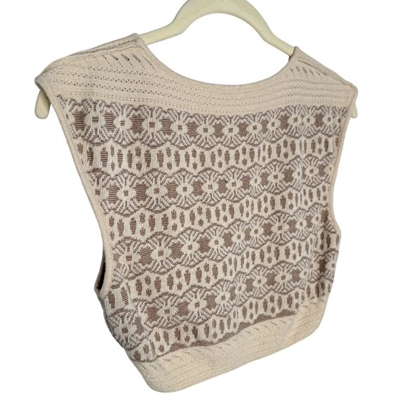Intimately Free People Beige Crochet Knit Sleeveless Crop Top, S - Picture 4 of 7